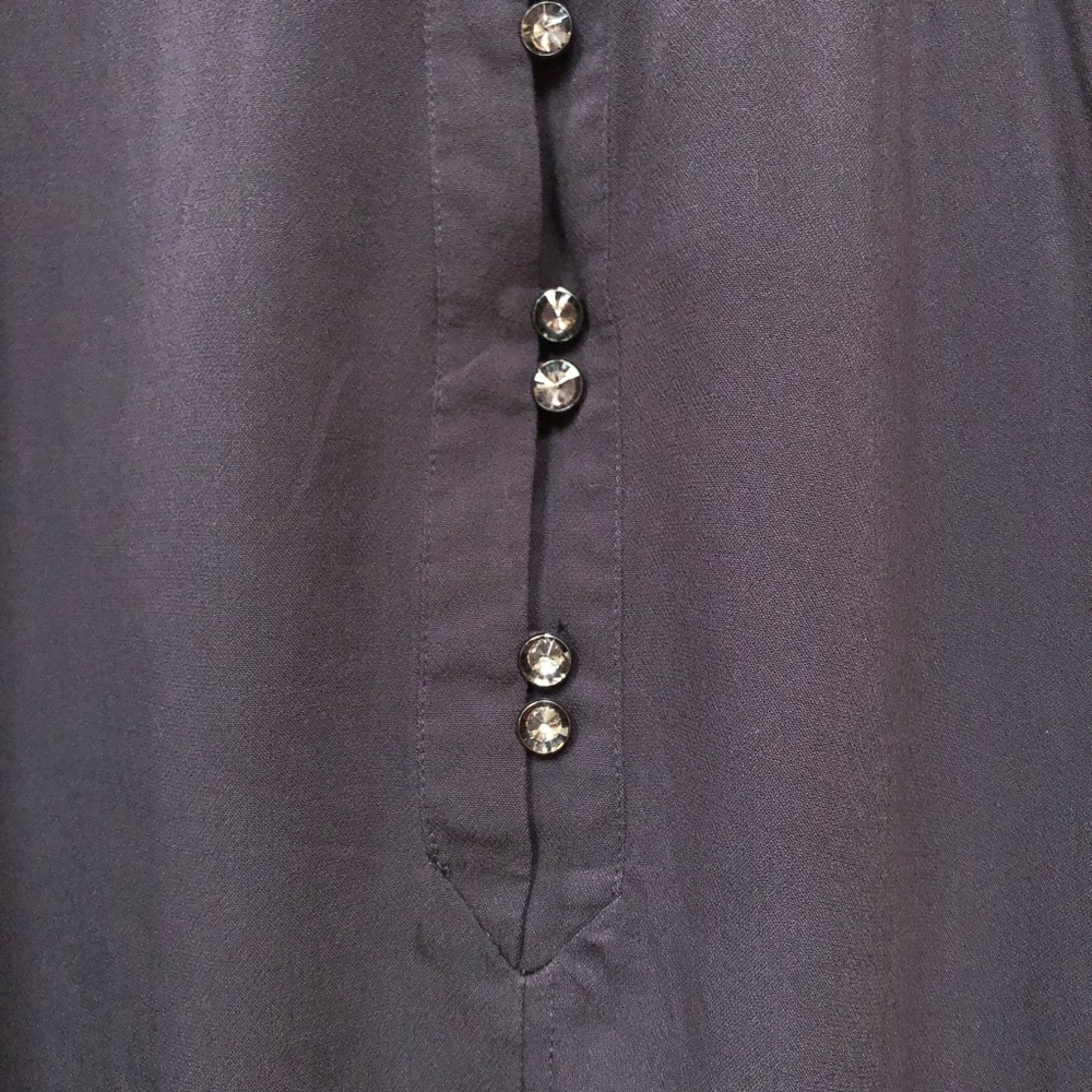 Maeve Anthropologie Gray Ruched Sleeve Blouse M - Picture 3 of 7